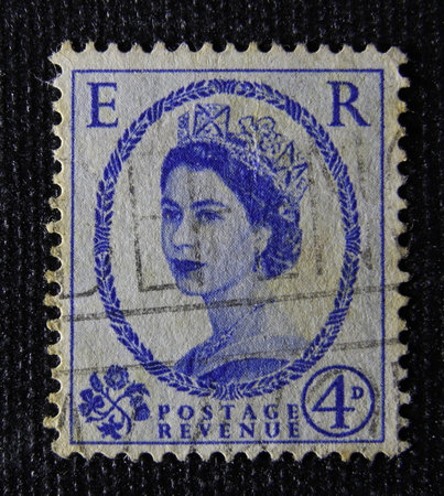 ISTANBUL, TURKEY - JANUARY 01, 2021: Great Britain stamp shows Queen Elizabeth circa 1951のeditorial素材