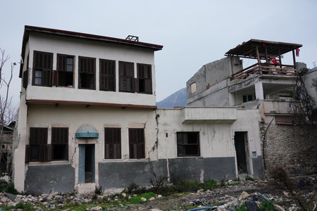 Damaged building in Antakya, Hatay City after 6 February 2023 Earthquakesの写真素材