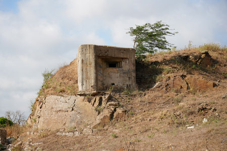 Old Bunker in Istanbul City, Turkiyeの写真素材