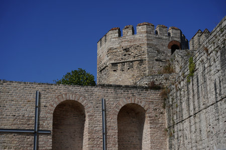 Yedikule Fortress in Istanbul City, Turkiyeの写真素材