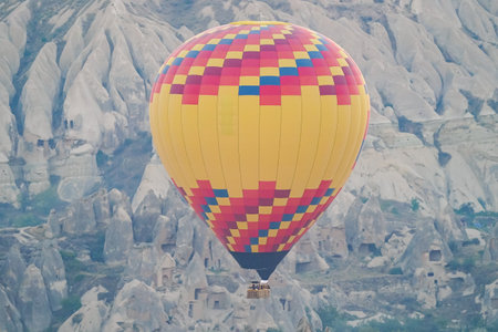 Hot Air Balloon in Cappadocia, Nevsehir City, Turkiyeの写真素材