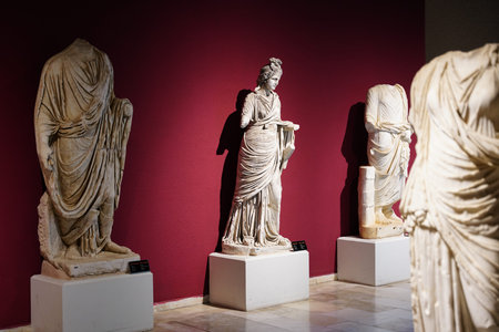 ANTALYA, TURKIYE - MARCH 23, 2025: Statues in Antalya Archeological Museumのeditorial素材