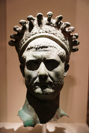 ANTALYA, TURKIYE - MARCH 23, 2025: Bust in Antalya Archeological Museumのeditorial素材