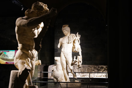 ANTALYA, TURKIYE - MARCH 23, 2025: Hermes Statue in Antalya Archeological Museumのeditorial素材