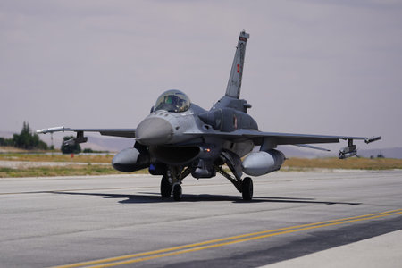 KONYA, TURKIYE - JULY 02, 2025: Turkish Air Force Lockheed Martin F-16C Fighting Falcon (NV-11)...