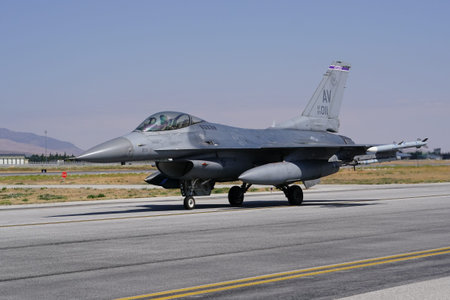 KONYA, TURKIYE - JULY 02, 2025: US Air Force General Dynamics F-16C Fighting Falcon (1C-164)...