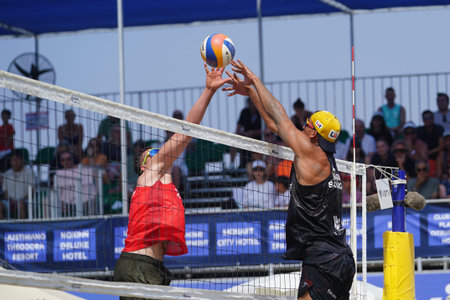 ANTALYA, TURKIYE - JUNE 15, 2025: Undefined athlete in action during World Beach Pro Tour Challenge...
