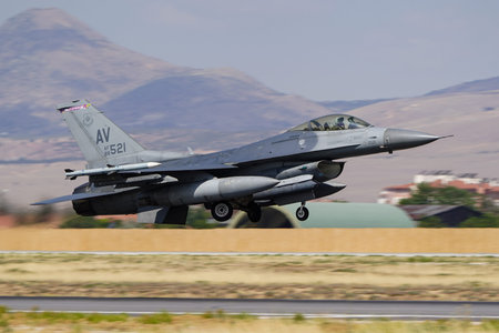 KONYA, TURKIYE - JULY 02, 2025: US Air Force General Dynamics F-16C Fighting Falcon (1C-123)...