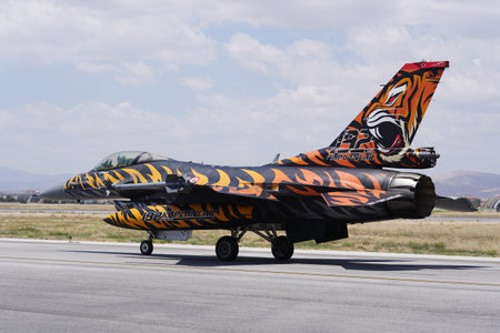 KONYA, TURKIYE - JULY 02, 2025: Turkish Air Force Lockheed Martin F-16C Fighting Falcon (4R-115)...