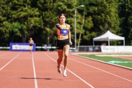 ISTANBUL, TURKIYE - JULY 27, 2025: Undefined athlete running during European Para Youth Games in...