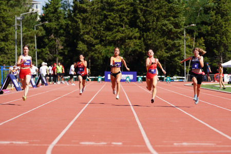 ISTANBUL, TURKIYE - JULY 26, 2025: Athletes running during European Para Youth Games in Istanbul