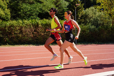 ISTANBUL, TURKIYE - JULY 26, 2025: Undefined athlete running during European Para Youth Games in...
