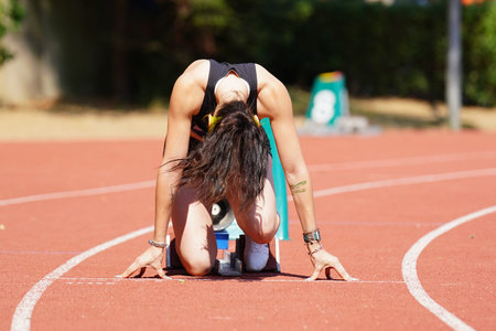 ISTANBUL, TURKIYE - JULY 27, 2025: Undefined athlete running during European Para Youth Games in...