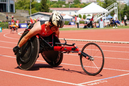 ISTANBUL, TURKIYE - JULY 27, 2025: Undefined athlete running during European Para Youth Games in...