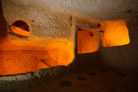 NEVSEHIR, TURKIYE - AUGUST 09, 2025: Kaymakli Underground City in Kaymakli Townのeditorial素材