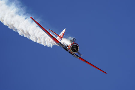 ESKISEHIR, TURKIYE - SEPTEMBER 20, 2025: North American AT-6G Texan (SA079) display in Sivrihisar SHG Airshowのeditorial素材