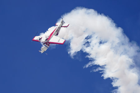 ESKISEHIR, TURKIYE - SEPTEMBER 20, 2025: Extra 300L (1290) display in Sivrihisar SHG Airshowのeditorial素材