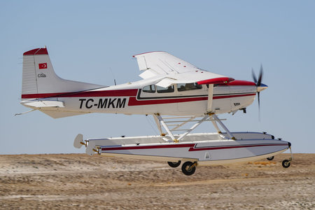 ESKISEHIR, TURKIYE - SEPTEMBER 21, 2025: Cessna 185 Skywagon (18502710) display in Sivrihisar SHG...