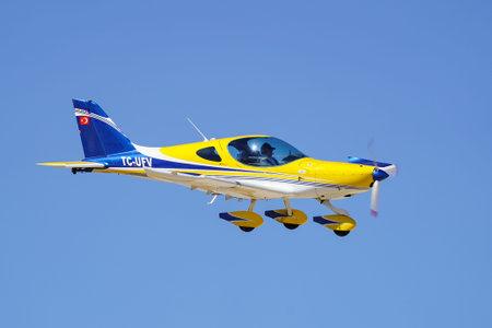 ESKISEHIR, TURKIYE - SEPTEMBER 20, 2025: BRM Aero Bristell TDO (120) displayed at Sivrihisar SHG...
