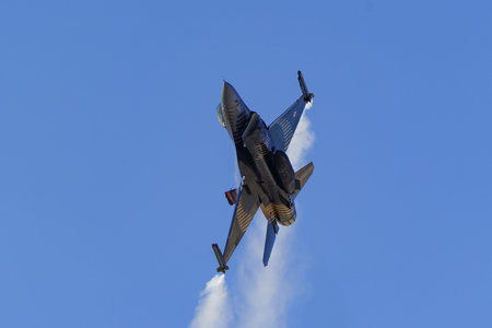 ESKISEHIR, TURKIYE - SEPTEMBER 20, 2025: SoloTurk aerobatic demonstration team display in Sivrihisar...