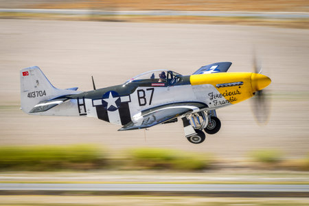 ESKISEHIR, TURKIYE - SEPTEMBER 20, 2025: North American P-51D Mustang (122-39608) display in...