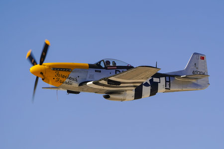 ESKISEHIR, TURKIYE - SEPTEMBER 21, 2025: North American P-51D Mustang (122-39608) display in...