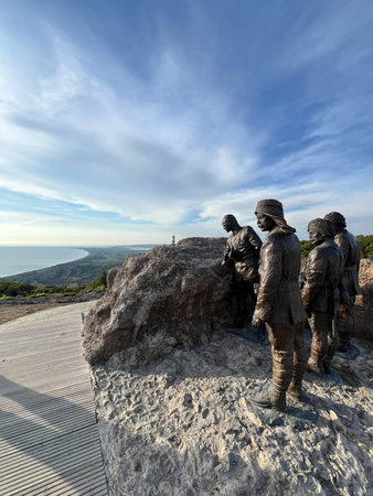 CANAKKALE, TURKIYE - APRIL 24, 2025: Mustafa Kemal Ataturk Statue in Conkbayiri, Gellipoliのeditorial素材