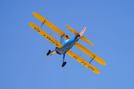 ESKISEHIR, TURKIYE - SEPTEMBER 20, 2025: M.S.O Air and Space Museum Boeing A75N1 Stearman (75-4620)...