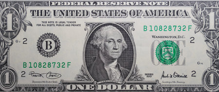Obverse of 1 US Dollar Shows Portrait of George Washington