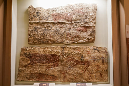 ANKARA, TURKIYE - DECEMBER 27, 2025: Ancient wall in Museum of Anatolian Civilizations