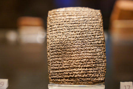 ANKARA, TURKIYE - DECEMBER 27, 2025: Clay tablet in Museum of Anatolian Civilizations