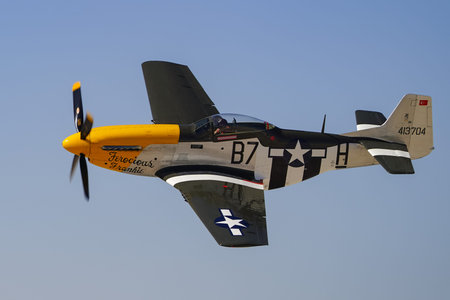 ESKISEHIR, TURKIYE - SEPTEMBER 21, 2025: North American P-51D Mustang (122-39608) display in...