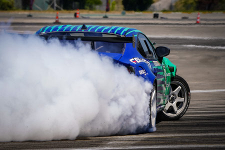 ISTANBUL, TURKIYE - JUNE 21, 2026: Drift car performance during Turkish Drift Championships.