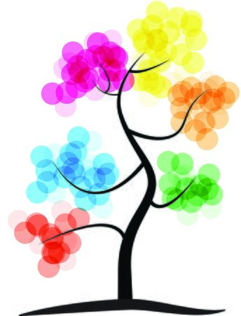 coloring treeのイラスト素材