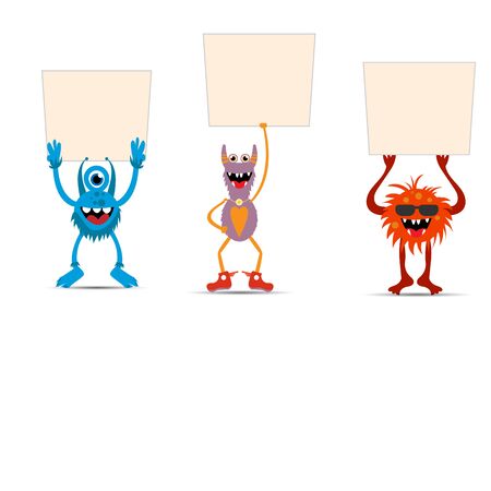 monsters isolatedのイラスト素材