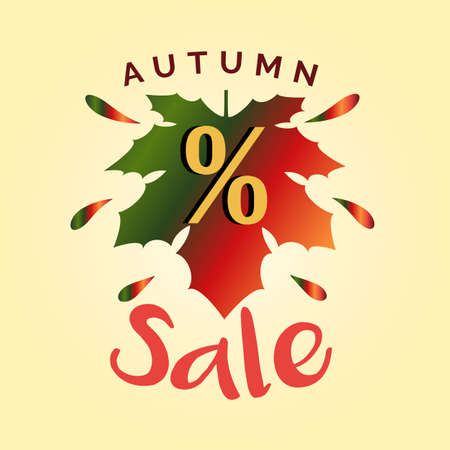 Autumn leaf saleのイラスト素材