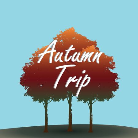 An autumn trip with treesのイラスト素材