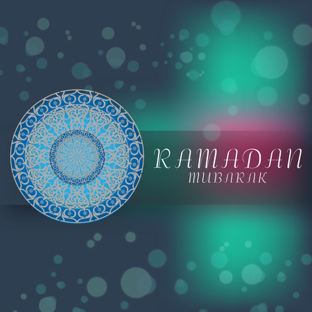 Ramadan mandala mumbarak design in blueのイラスト素材