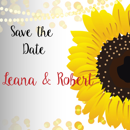 Sunflowers  design  - save the dateのイラスト素材