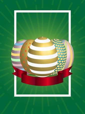 Easter Egg poster. Vector illustration. Happy Easter Dayのイラスト素材