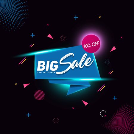 Geometric concept design for sale banners. Memphis style discount offer. Modern promotion templateのイラスト素材
