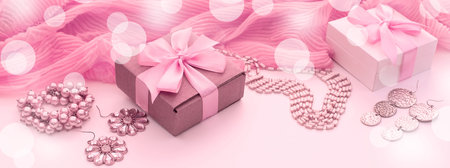 Banner A set of accessories for women.の写真素材