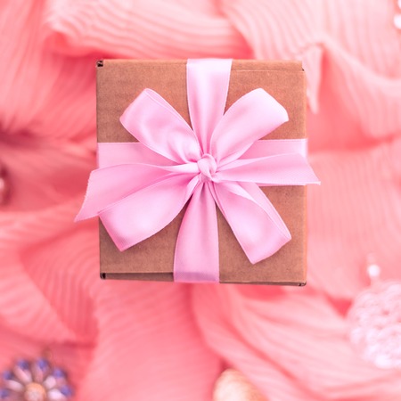 Decorative composition preparation for the holiday Decoration gifts. Purchase a Set of women's jewelry. Blurred backgroundの写真素材