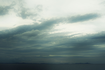 natural background with the sky in cloudy weather. Place for textの写真素材
