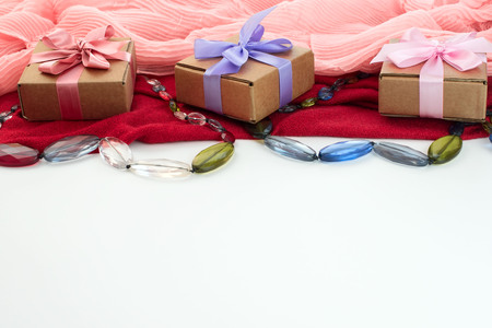 Set accessories for women fashion purchase. Making gifts for the holidayの写真素材