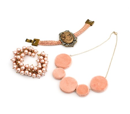 Necklace. Jewelry women's. A set of female ornaments. Fashion jewelryの写真素材