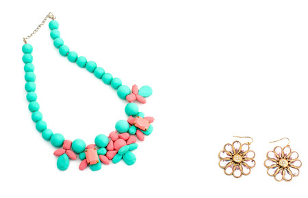 Necklace. Jewelry women's. A set of female ornaments. Fashion jewelryの写真素材