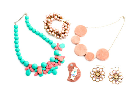 Necklace. Jewelry women's. A set of female ornaments.の写真素材