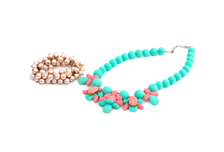 Necklace. Jewelry women's. A set of female ornaments.の写真素材