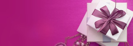 Banner The decorative composition is Packed in a gifts box for women.の写真素材